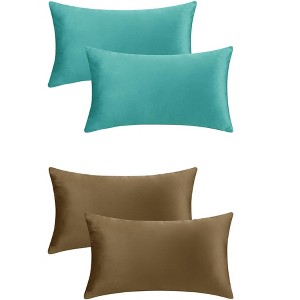 Unique Bargains Solid Velvet Modern Couch Sofa Home Decorative Throw Pillow Covers 4 Pcs - 1 of 4
