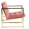 LeisureMod Lexington Modern Velvet Accent Chair with Gold Base for Living Room, Bedroom, or Lounge - 4 of 4
