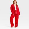 Women's Cloud Knit Modal Long Sleeve Notch Collar Top and Pants Pajama Set - Auden™ - 3 of 3