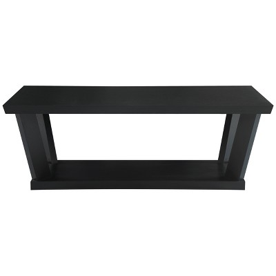 Aminta Black 3-Piece Wood Coffee Table Set with Shelf