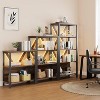 3-Tier Led Book Shelf, Bookcase with Open Display Shelves, Freestanding Bookshelf, for Home Office Living Room, Grey - 4 of 4