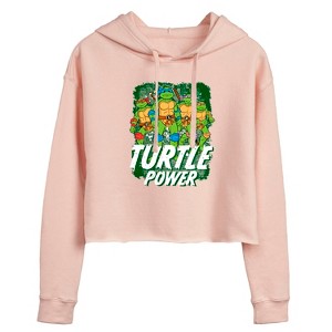 Women's - Teenage Mutant Ninja Turtles - Turtle Power Cropped Graphic Hoodie - 1 of 3