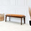 TiramisuBest Waterfall Entryway Bench - Beige Wood & Fabric, 52"W, 17.5x52x18 Inches - 3 of 4