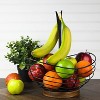Enlea Modern Farmhouse Fruit Basket with Banana Holder for Kitchen Counter, Wooden Base Fruit Bowl & Banana Hanger for Kitchen Countertop Decor - 2 of 3