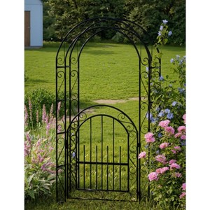 Garden Trellis Arch, Reinforced Metal Garden Archway, Decorative Frame Stand Trellis,Arch Stand for Wedding Ceremony Party Plant Climbing Rose - 1 of 4