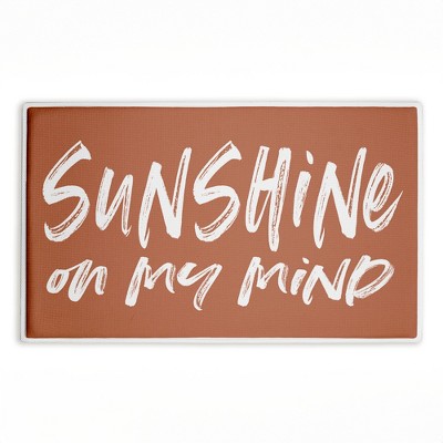 Stupell Industries Tan Sunshine On My Mind Printed Plush Bathroom Floor Mat, design by Lettered and Lined