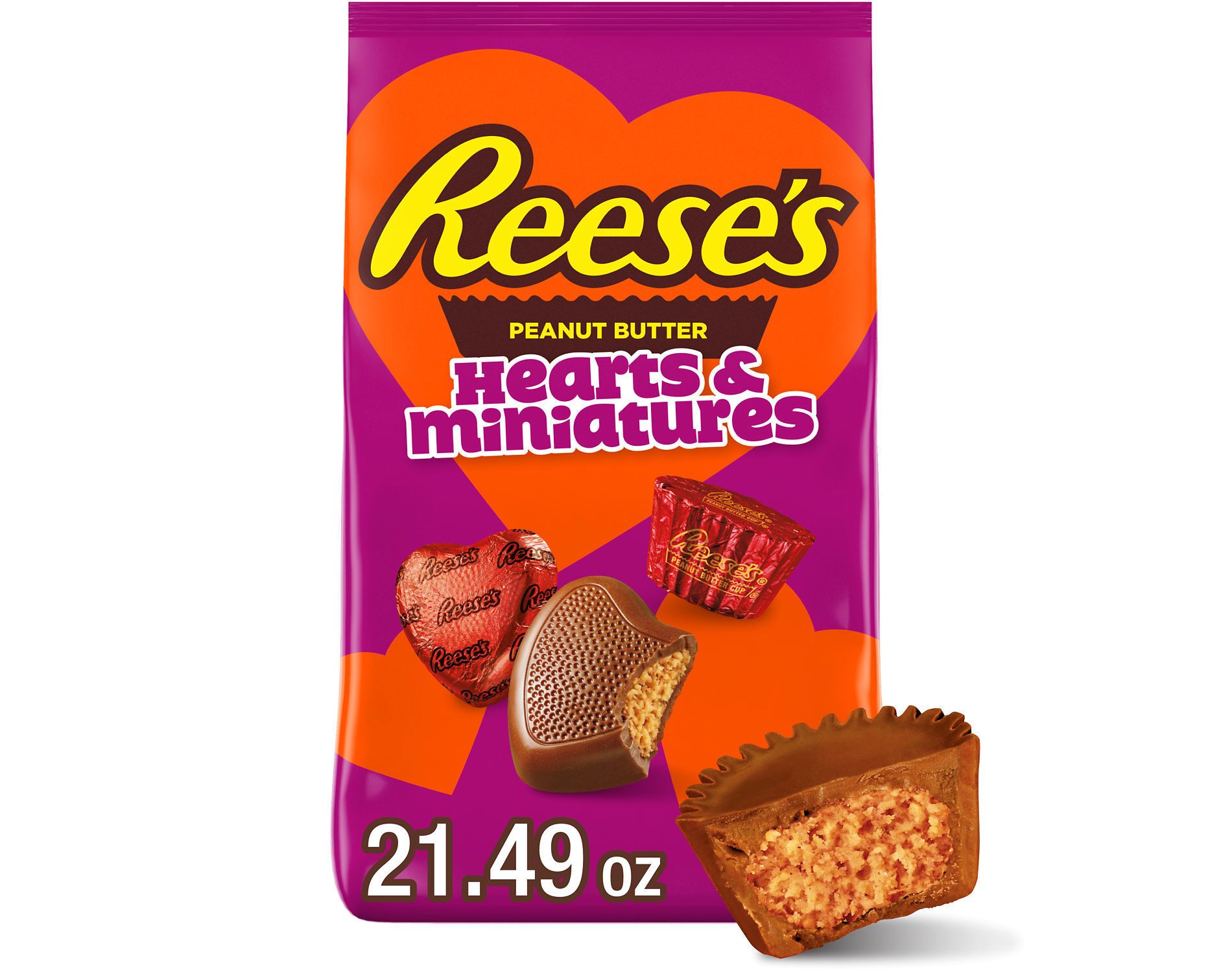 Reese's Valentine's Day Peanut Butter Hearts Candy Miniatures - 21.49oz