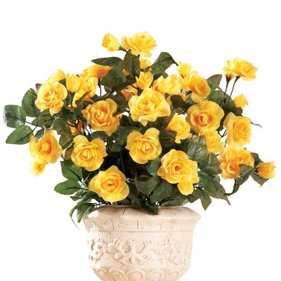 Collections Etc Artificial Floral Rose Bushes - Set of 3, Maintenance Free