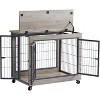 Acekool Wooden Dog Crate - 2-in-1 Side Table & Kennel with Wheels - 2 of 4