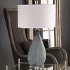 Uttermost Atlantica Ocean Blue Lamp – Etched Glass with Brushed Nickel and Crystal Base, 29.25" Drum Shade - 4 of 4