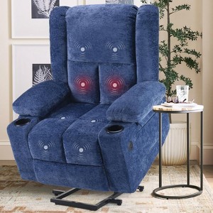 FONTOI Lift Chair with Massage and Heat, Chair with USB Ports and Cup Holders for Elderly People, Blue, 31.5"*42.8"*29" - 1 of 4
