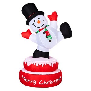 Karl Home 4.8FT Lighted Rotating Snowman with Motor Christmas Inflatable Decoration - 1 of 1