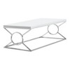 44" Laminate & Metal Rectangular Coffee Table with Circle and X-Leg Base and Contemporary Design for Living Room or Office - 2 of 4