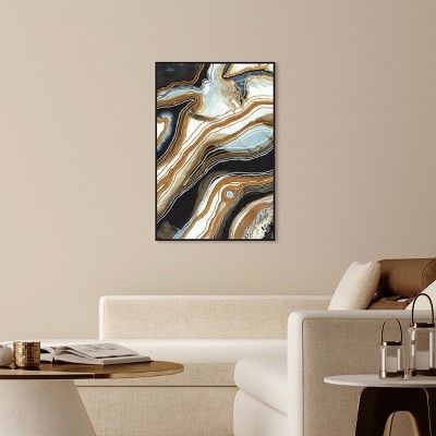 Large Black and Gold Abstract Canvas Wall Art