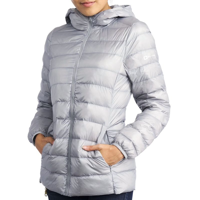 Alpine Swiss Eva Womens Down Alternative Puffer Jacket Hooded Light Packable Coat, 1 of 7