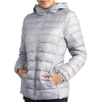 Alpine Swiss Eva Womens Down Alternative Puffer Jacket Hooded Light Packable Coat