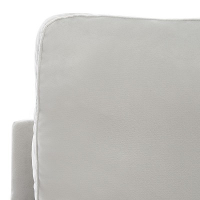 Light Grey Velvet Wood Spot Accent Armchair