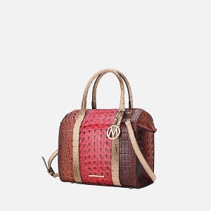 MKF Collection Ember Faux Crocodile-Embossed Women’s Satchel by Mia K - 1 of 4