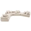 YOOCOZZ Oversized Irregular-Shaped Boucle Modular Compressed Sofa, All-Sponge Construction - Beige - 2 of 4