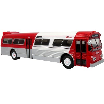 Flxible 53102 New Look Transit Bus "Pittsburgh Area Transit" Red & White Ltd Ed 1/87 (HO) Scale Diecast Model by Iconic Replicas