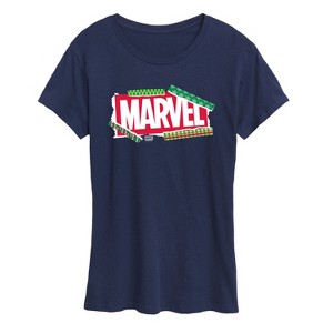 Women's - Marvel - Logo Wrapping Paper Short Sleeve Graphic T-Shirt - 1 of 4