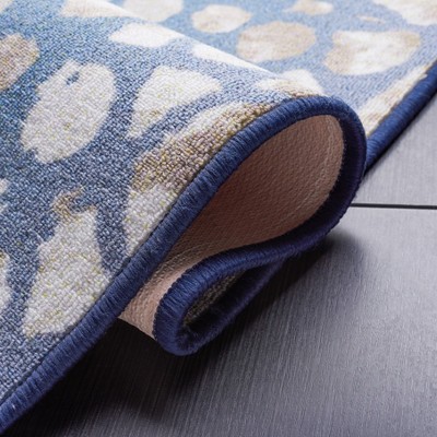 Vintage Charm Easy-Care Synthetic 79'' Square Rug in Navy/Beige