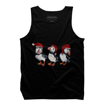 Men's Design By Humans Christmas Puffins By msmart Tank Top