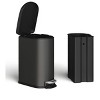 2.6 Gallon/10 L Slim Bathroom Trash Can with Lid, Step-on Garbage Can for Kitchen with Removable Inner Bucket, Rear Handle, Soft Close Lid - 4 of 4