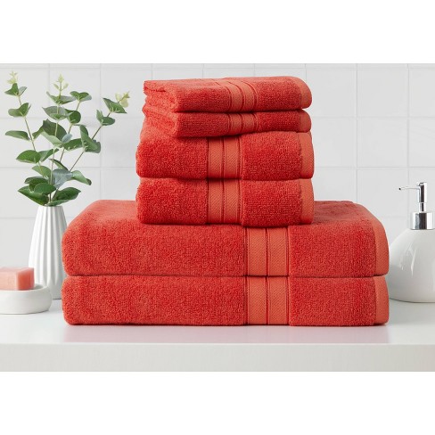 6pk Cotton Rayon From Bamboo Bath Towel Set Coral - Cannon : Target