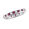 Pompeii3 1 1/2ct Ruby & Diamond Eternity Ring 14K White Gold - 2 of 4