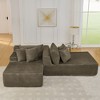 TiramisuBest 2 Seater Velvet Lounge Chair, Compressed No-Assembly Sofa, Fluffy Modern Indoor Sofa for Living & Bedroom, Black - 4 of 4