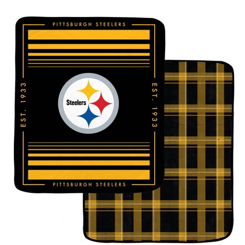 NFL Pittsburgh Steelers Repeat Refresh Wordmark Flannel Fleece Throw Blanket