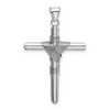 Black Bow Jewelry 14k White Gold Hollow Tube Rope Cross Pendant - 3 of 4