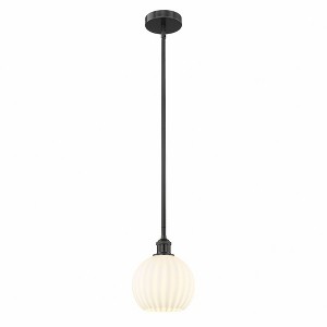 White Venetian - 1 Light Stem Hung Mini Pendant In Modern Style-9.5 Inches Tall and 8 Inches Wide - 1 of 1