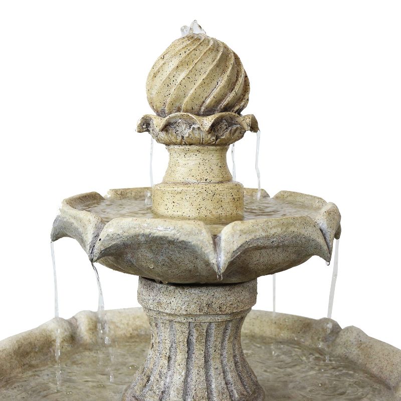 Sunnydaze 45" H Outdoor Arcade 2-Tier Solar Water Fountain with Battery Backup and LED Light, 5 of 17