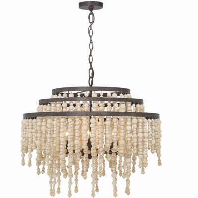 Crystorama Lighting Poppy 6 - Light Chandelier in  Forged Bronze