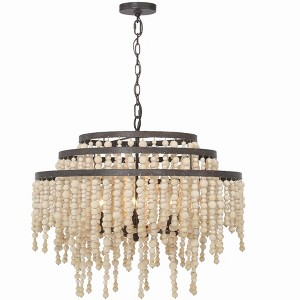 Crystorama Lighting Poppy 6 - Light Chandelier in  Forged Bronze - 1 of 4