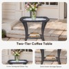 Buenhomino Patio Tables Wicker Side Table - Rattan End Table with Glass Top Square for Outdoor Outside Patio Porch Deck - 2 of 4