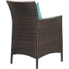 Modway Conduit Outdoor Patio Wicker Rattan Dining Armchair Brown Turquoise - 3 of 3