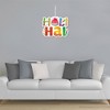 Big Dot of Happiness Holi Hai - Hanging Porch Festival of Colors Party Outdoor Decorations - Front Door Decor - 1 Piece Sign - 3 of 4