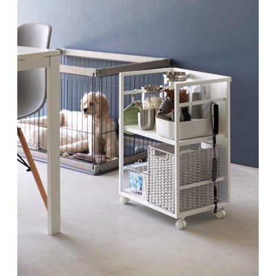 Black Two-Tier Hideaway Storage Cart with Adjustable Shelf