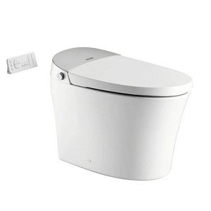 VEVOR Smart Toilet,Air Drying,Elongated Smart Toilet with Heated Seat, Clean Nozzle & Auto Freshening System,with Remote Control & LED Display, White - 1 of 4