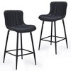 PAGED Set of 2 Faux Leather Bar Stools,Counter Stools with Chrome Metal Base,Armless Bar Chairs for Home Pub & Kitchen Island - 4 of 4