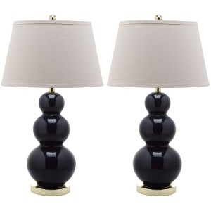 Pamela Three Gourd Table Lamp (Set of 2) - 28" Height - LIT4095 - Safavieh - 1 of 4