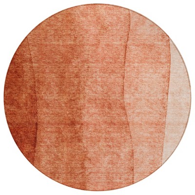 Red Copper And Terra Cotta Ombre Washable Indoor Outdoor Area Rug