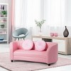 Costway 2 Seat Kids Sofa Armrest Chair with Two Cloth Pillows Perfect for Girls Pink - 3 of 4