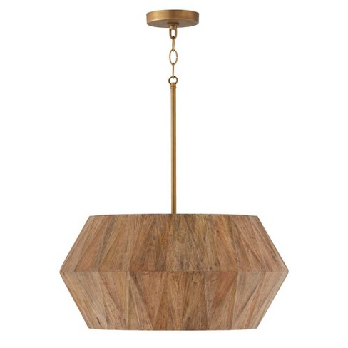 Capital Lighting Nadeau 4 - Light Pendant in  Light Wood/Patinaed Brass - image 1 of 4