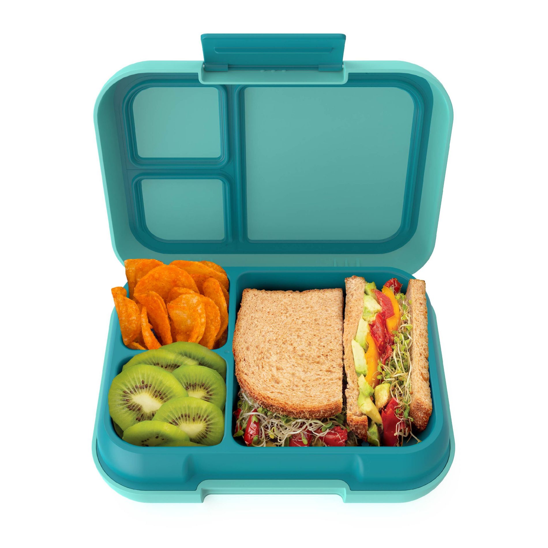 Bentgo Fresh Pop Lunch Bento Box - Aqua/Green: Leakproof Plastic Container for Kids