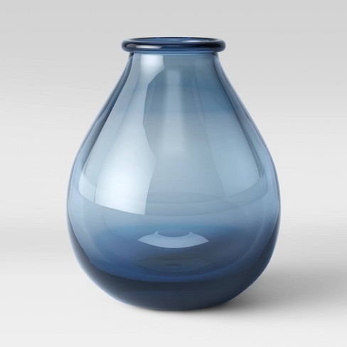 15" x 13.2" Decorative Glass Vase Blue - Threshold™ - image 1 of 2
