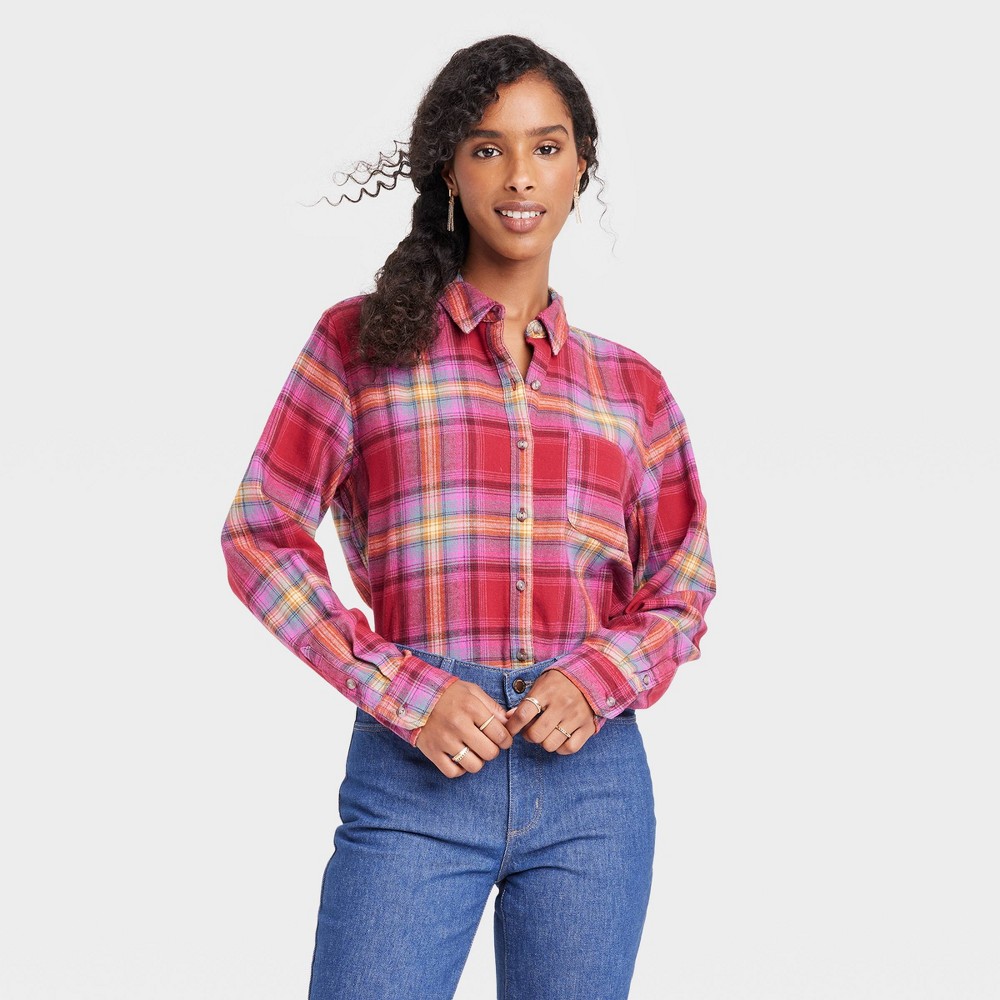 Women's Long Sleeve Flannel Button-down Shirt - Universal Thread